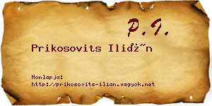 Prikosovits Ilián névjegykártya